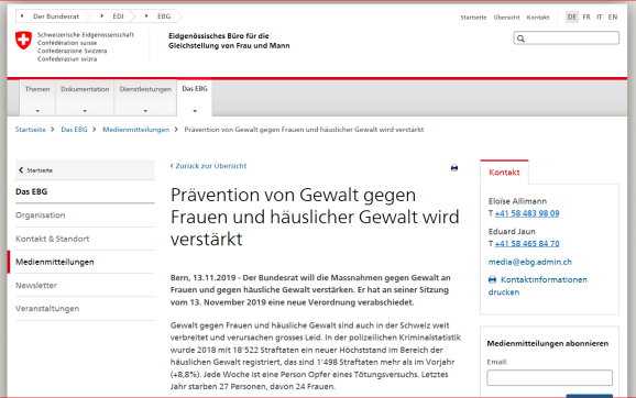 Prävention von Gewalt gegen Frauen und häuslicher Gewalt wird verstärkt